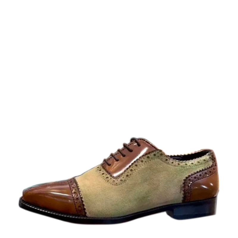 Men Leather Cap Toe Oxford Shoes