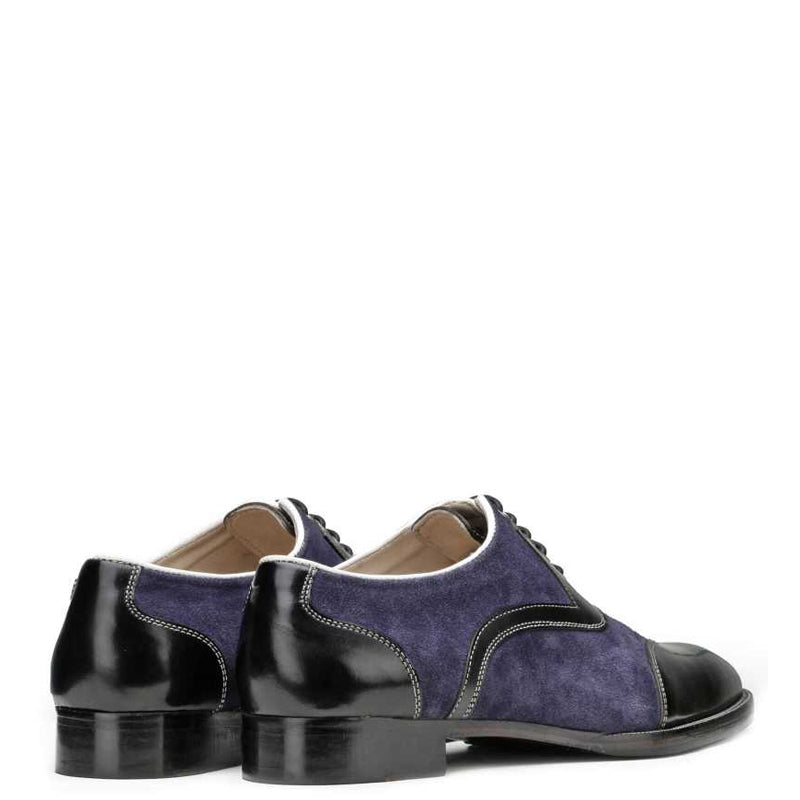 Men Navy & Black Patent Leather Oxford Shoe