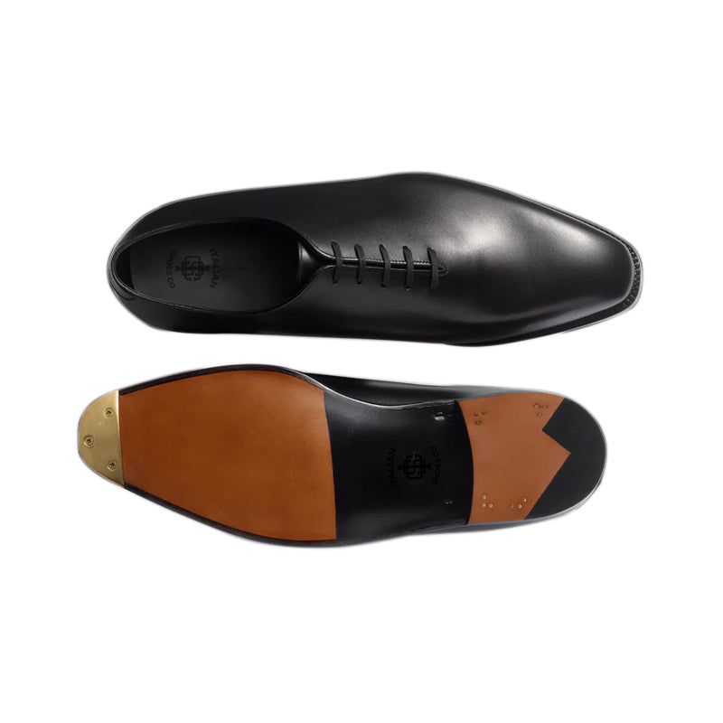 Plain Polished Leather Wholecut Oxford Shoes