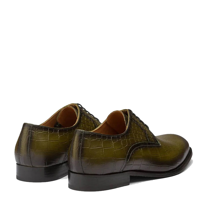 Patina Croo Leather Formal Derby Shoes