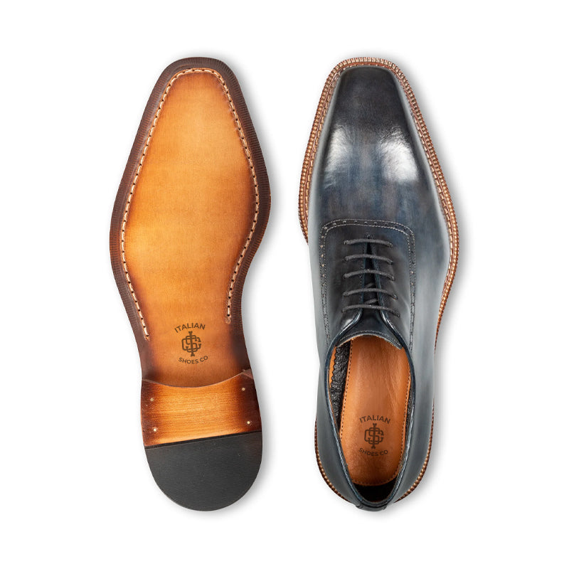 Pure Leather Handmade Wholecut Oxford Shoe Olive Green