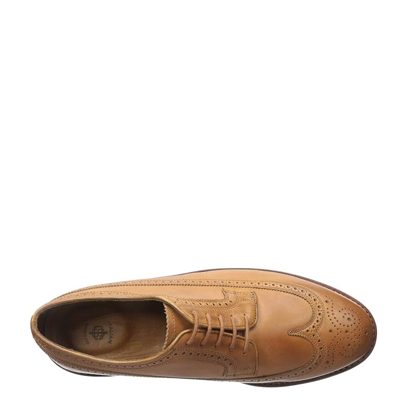 Classic Design Wingtip Leather Oxford Shoe Tan