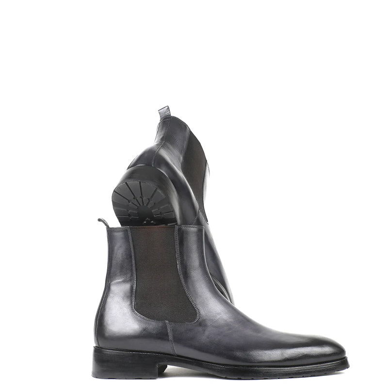 HandPainted Solid Leather Chelsea Boot Black and Green