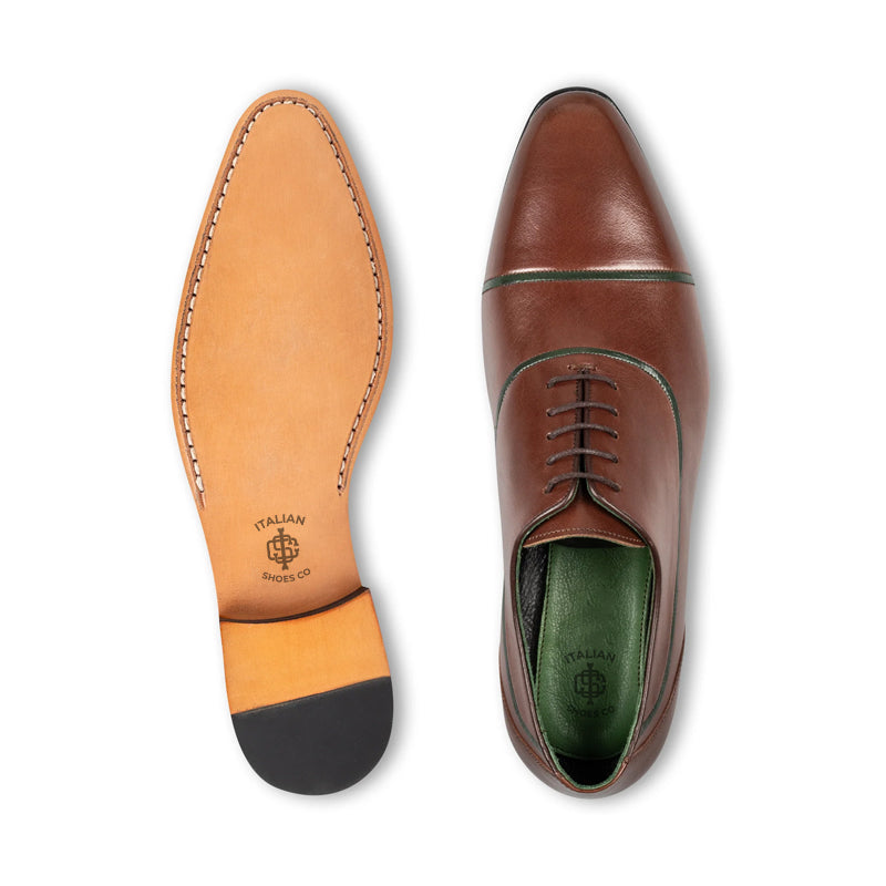 Plain Classic Design Leather Formal Oxford Shoe Brown