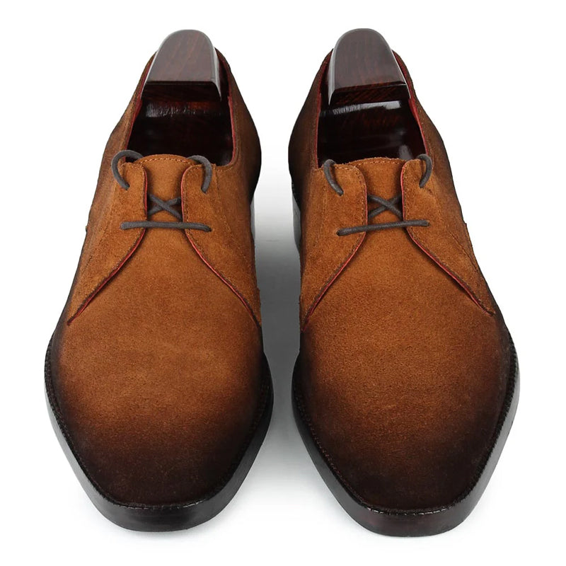Handmade Suede Wholecut Leather Derby Shoes