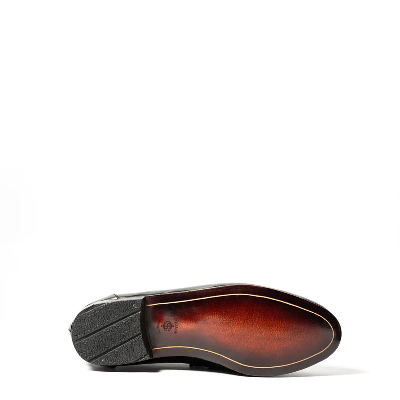Classic Patent Shiny Leather Chained Black Loafer