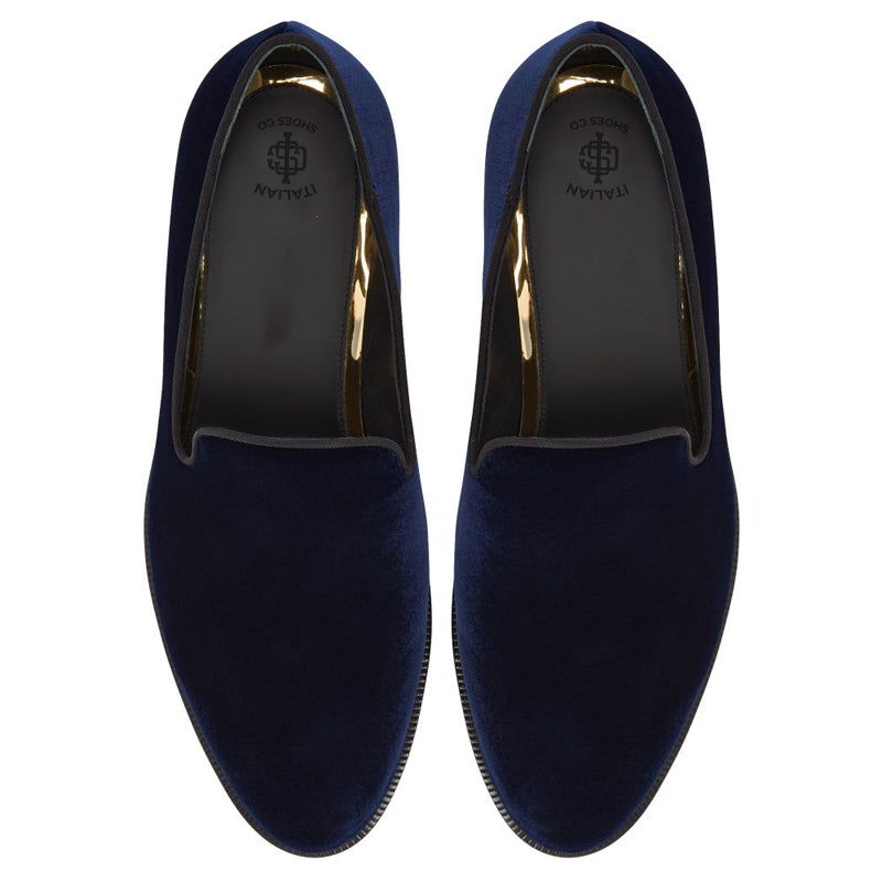 Men Classic Suede Pure Leather Blue Loafer