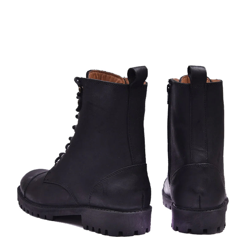 Custom Handmade Leather High Ankle Black Boot For Men