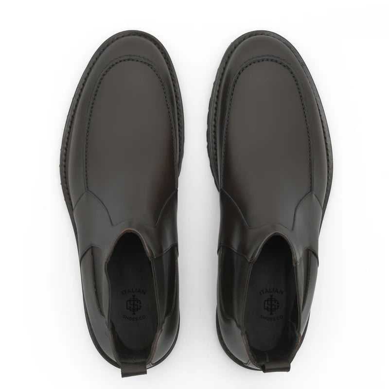 Mid-Top Luxury Fashion Leather Chelsea Boot Brown