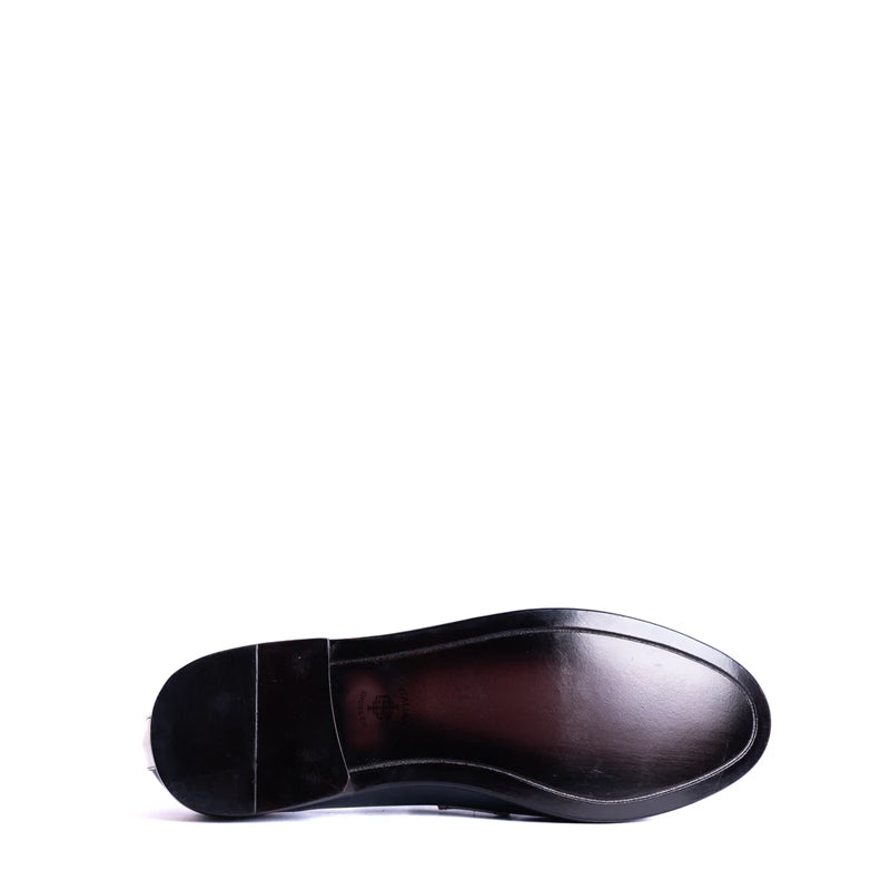 Patent Handmade Shiny Leather Blue and White Loafer