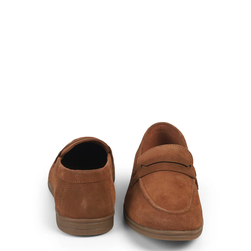 Men Suede Casual Leather Penny Tan Loafer