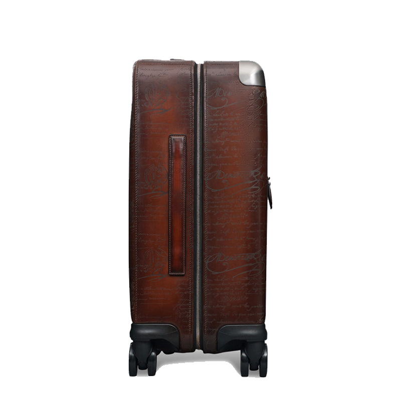 Eel Leather Black Trolley Case