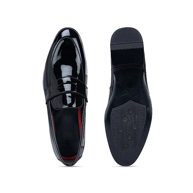 Patent Shiny Leather Penny Loafer Black