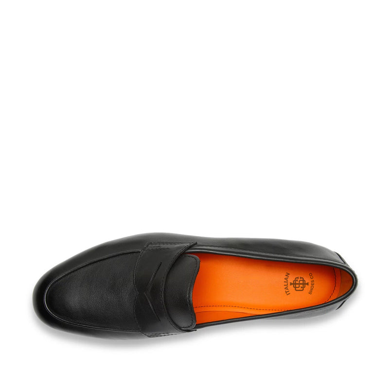 Penny Solid Leather Carlo Black Loafer