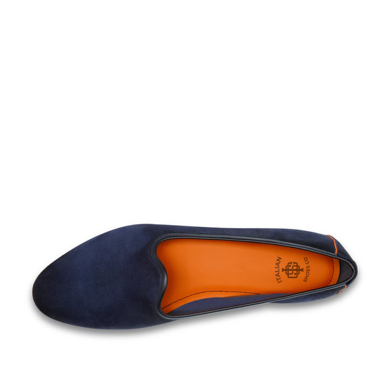 Men Suede Handmade Leather Velvet Blue Loafer