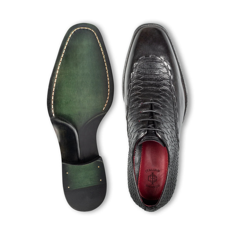 Luxury Handmade Solid Leather Oxford Shoe Black