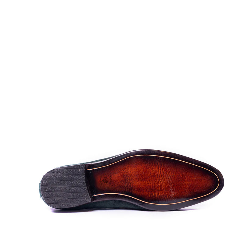 Classic Penny Suede Handmade Leather Loafer Green