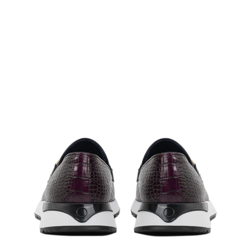 Crocodile Leather Loafer Men's Shoe Brown