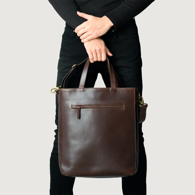 The Poet Leather Tote Grey Bag