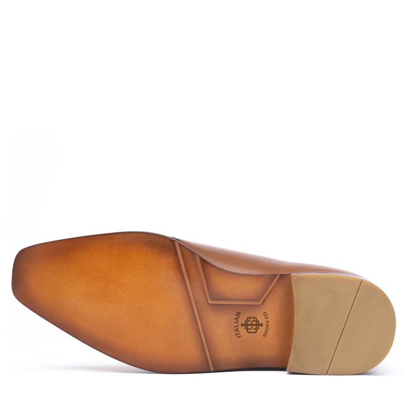 Classic Whole-Cut Leather Formal Oxford Tan Shoe