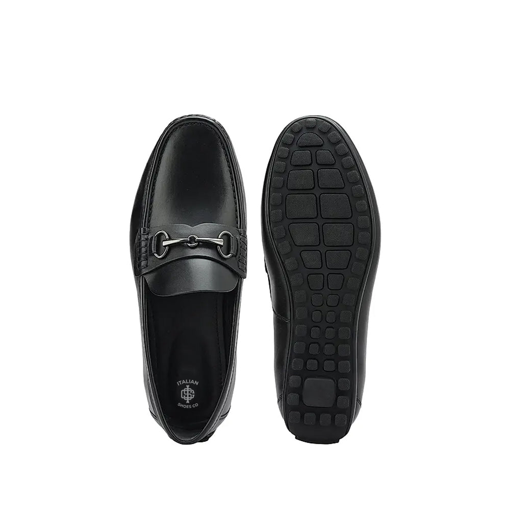 Men Solid Leather Buckled Formal Tan Loafer