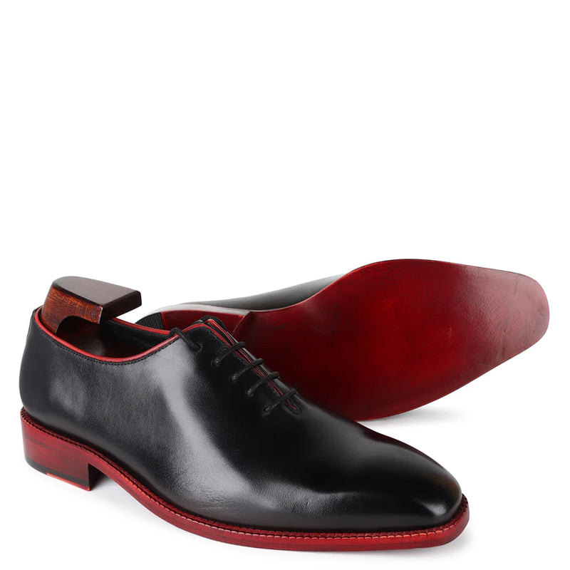 Classic Wholecut Polished Leather Oxford Shoe Black