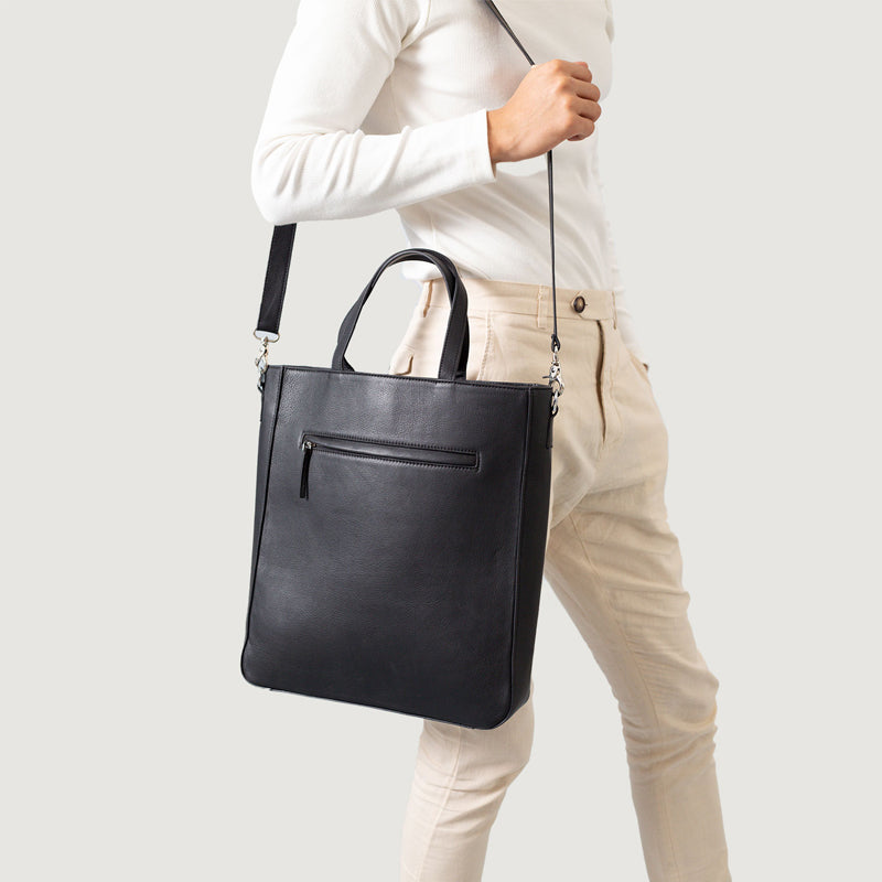 The Poet Leather Tote Grey Bag