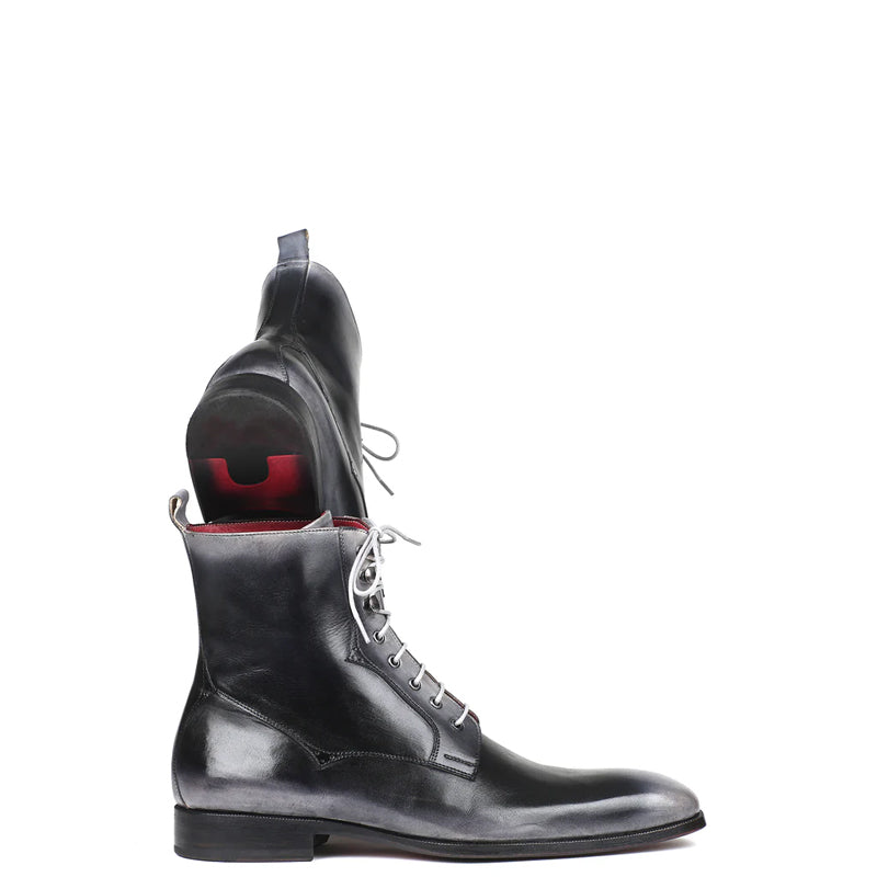 Premium Plain Toe Lace-Up Leather Ankle Boot Brown