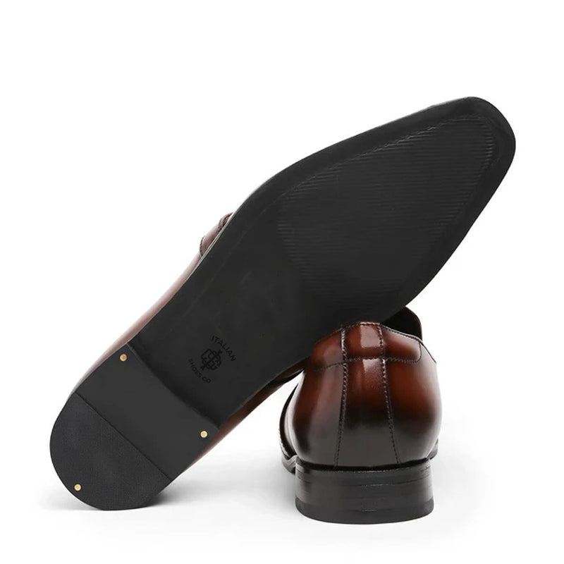 Classic Design Polished Shiny Leather Blue Loafer