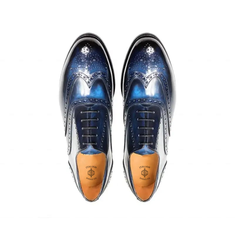 Wingtip Shiny Leather Oxford Tan / Brown Shoe