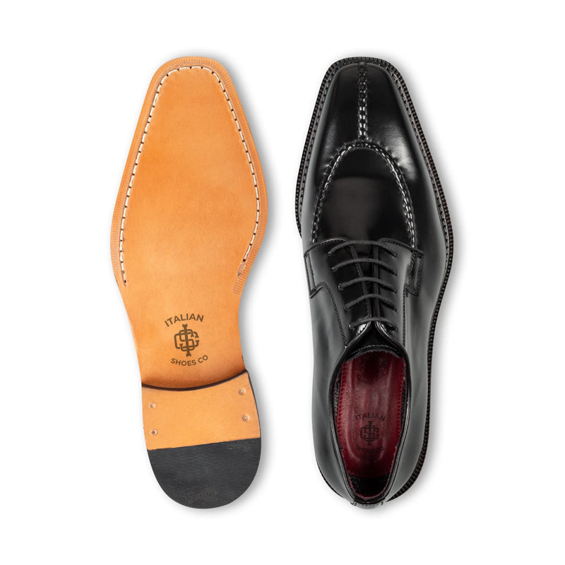 Split Toe Handpainted Crust Leather Derby Shoe Tan