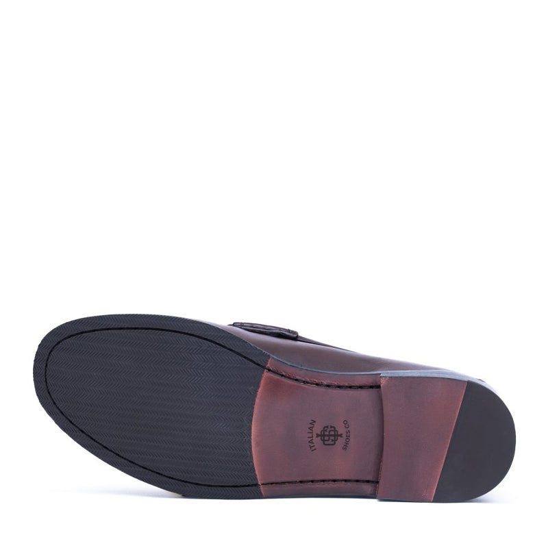 Men Tuscany Buckle Leather Black Loafer