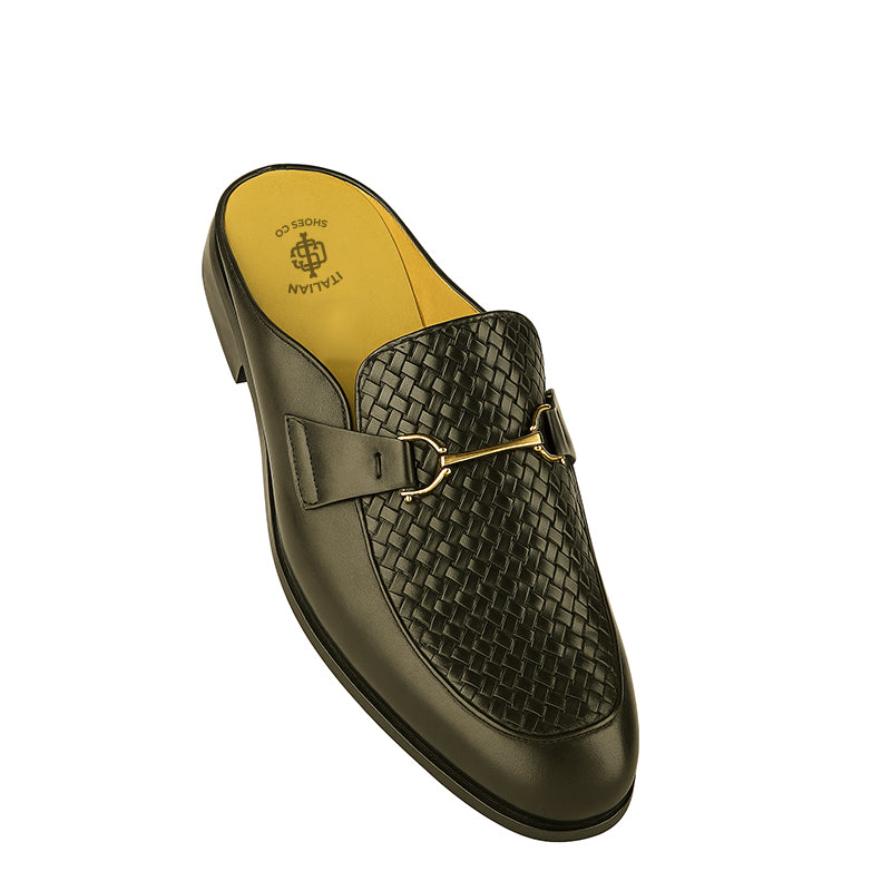Woven Design Leather Mule