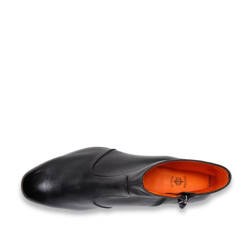 Premium Polished Leather Side-Zipper Black Boot