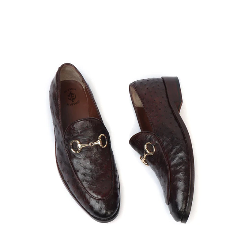 Men Solid Leather Slip-On Brown Loafer Shoe