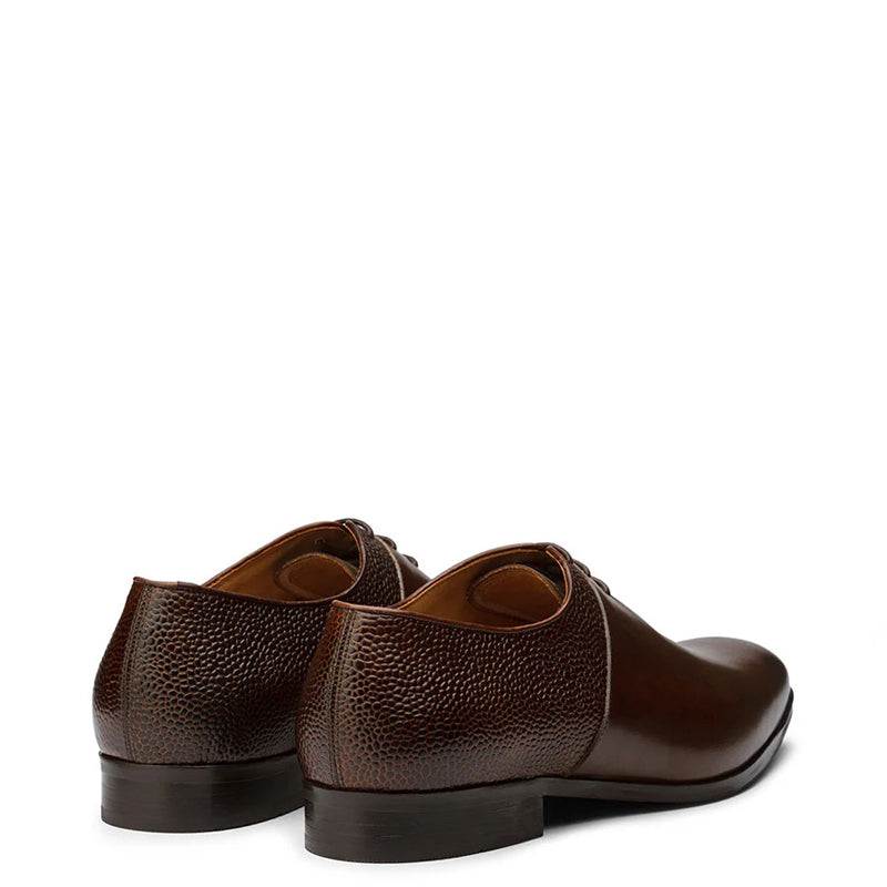 Handmade Textured Polished Leather Oxford Shoes