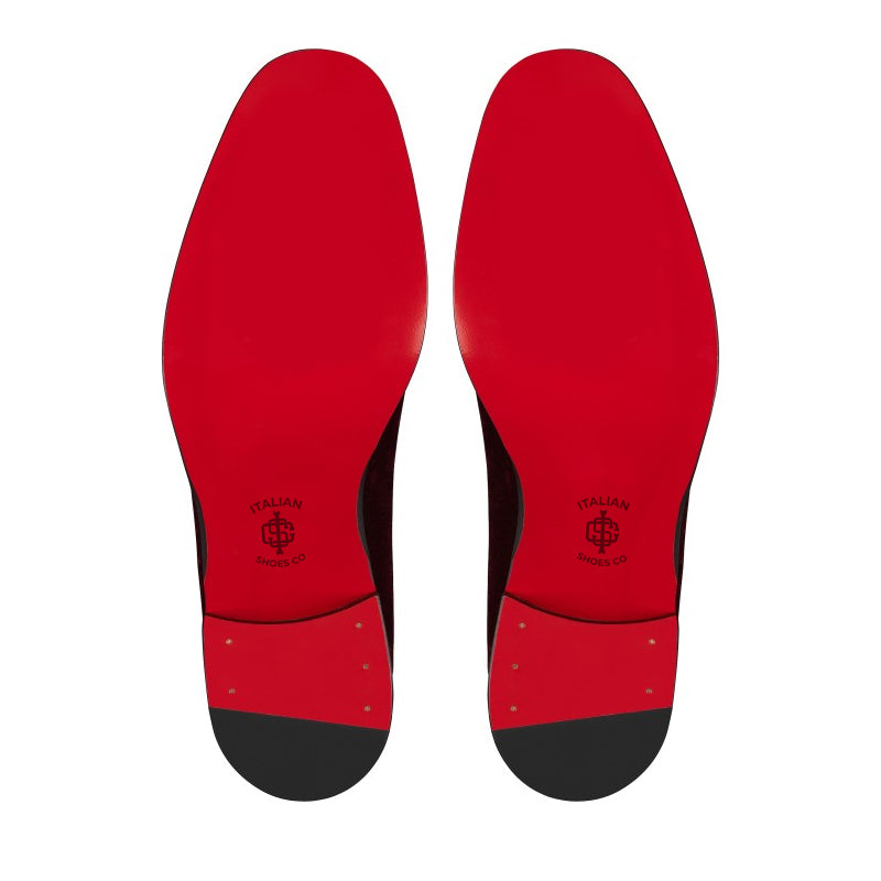 Men Suede Velvet Leather Maroon Derby Shoe