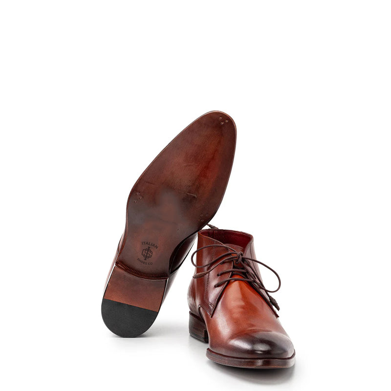 Men Custom Handmade Lace-Up Leather Chukkas Boots