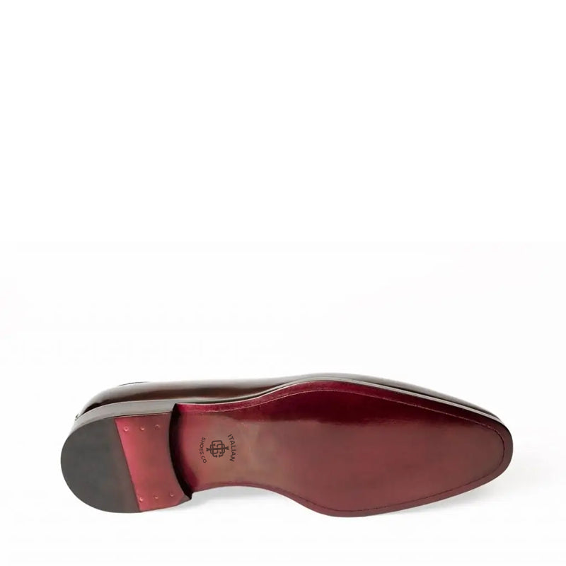 Shiny Leather Pure Tassel Blue Loafer