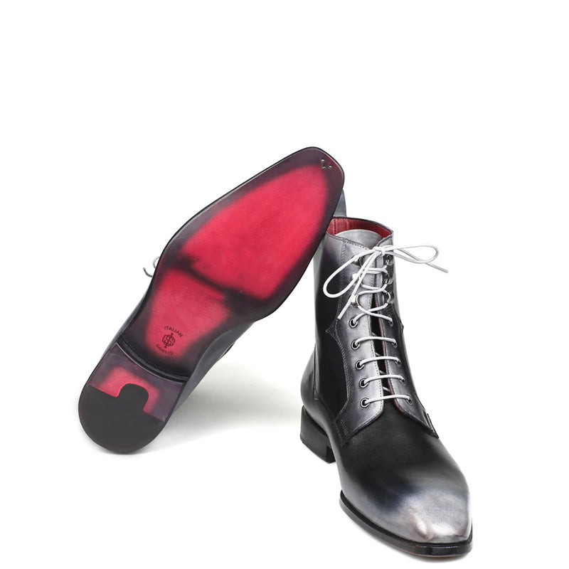 Premium Plain Toe Lace-Up Leather Ankle Boot Brown