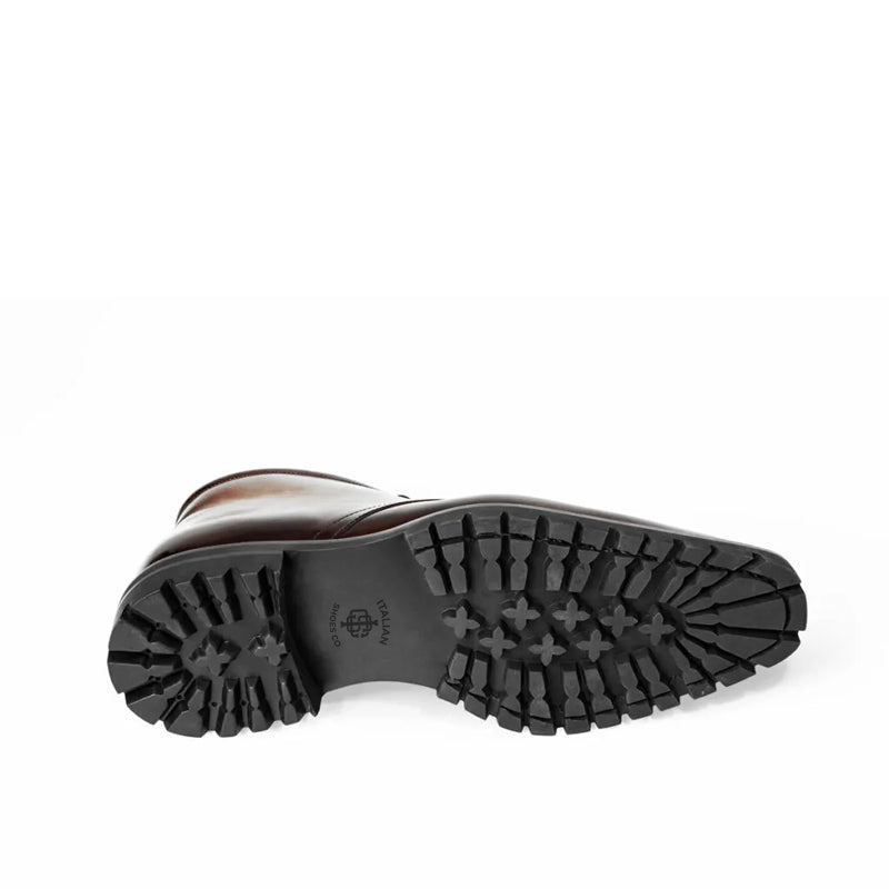 Men Handpainted Solid Leather Chukkas Burgundy Boot