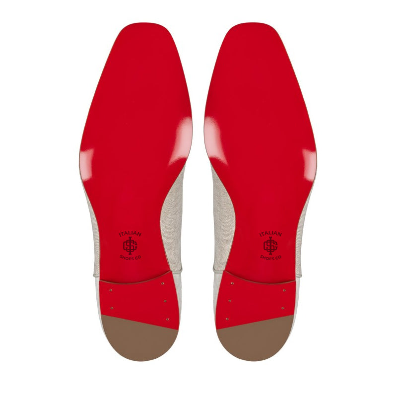 Men Captoe Solid Leather Oxford Shoe Off White