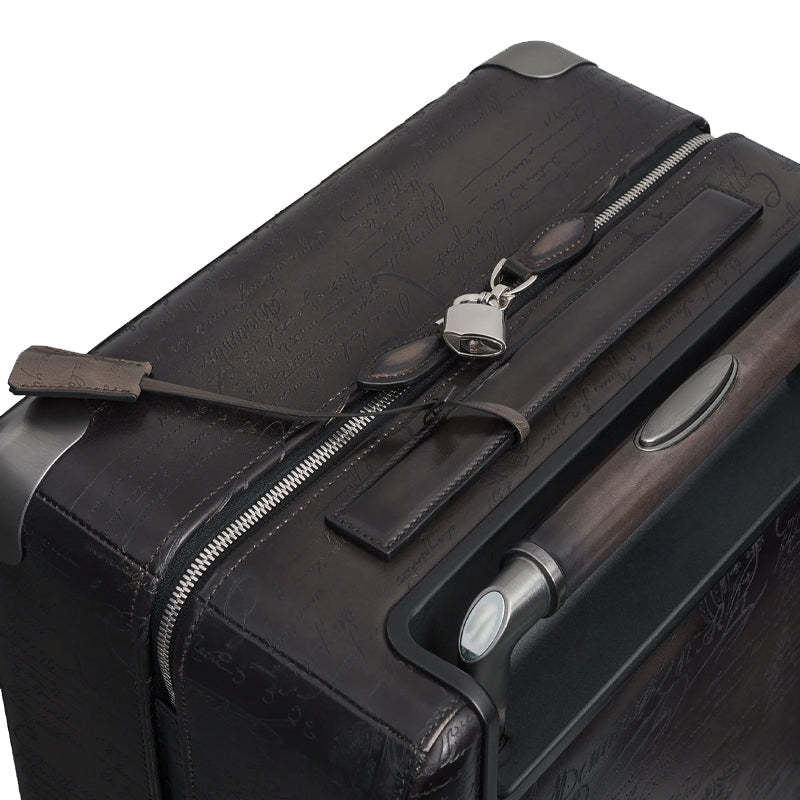 Eel Leather Black Trolley Case