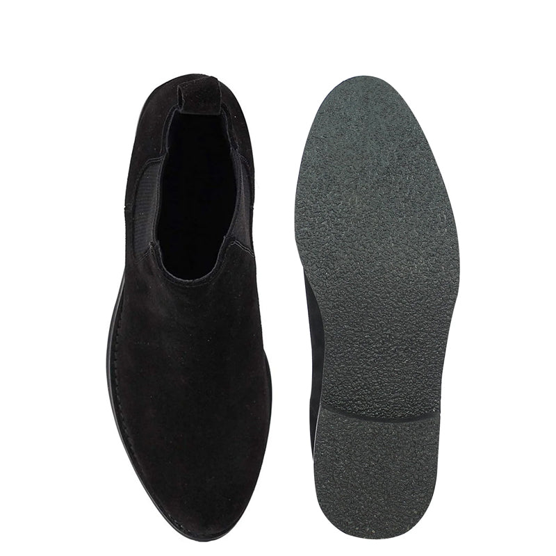 Men Solid Suede Leather Chelsea Boot Tan