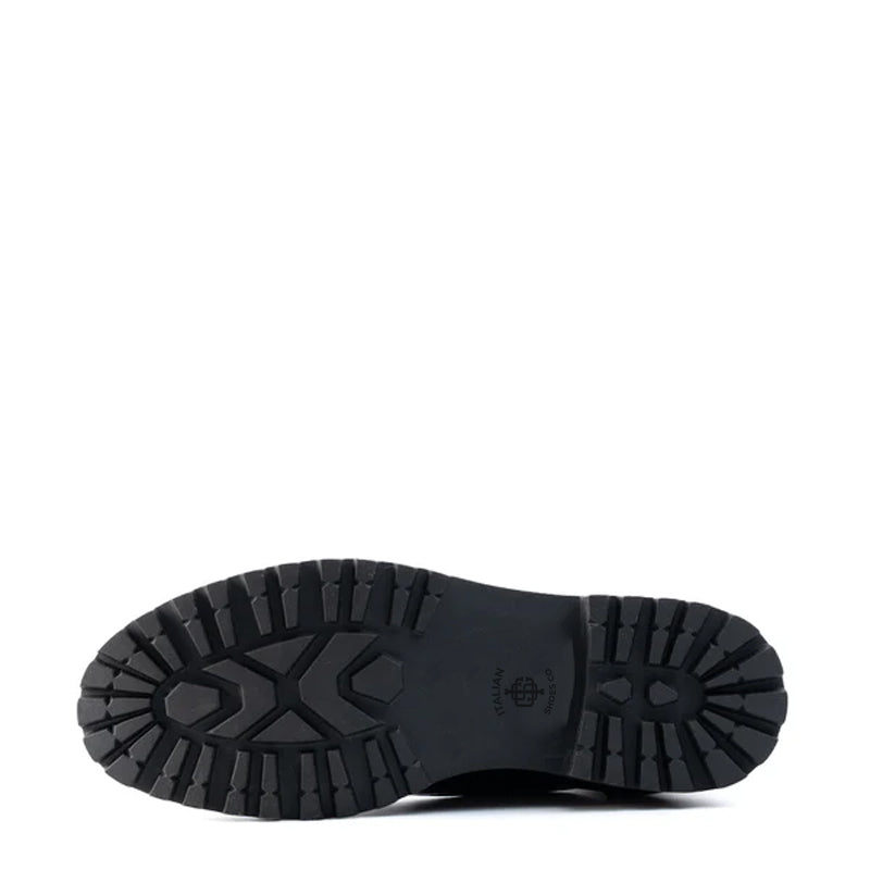 Luxury Mid-Top Solid Leather Ankle Boot Black