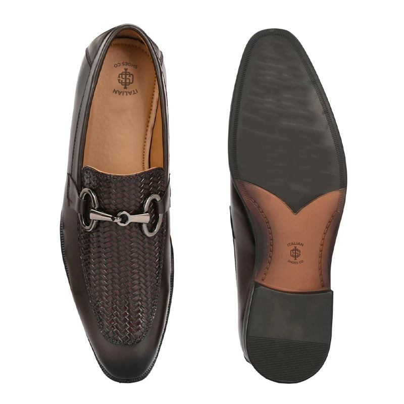 Classic Leather Horsebit Buckled Brown Loafer