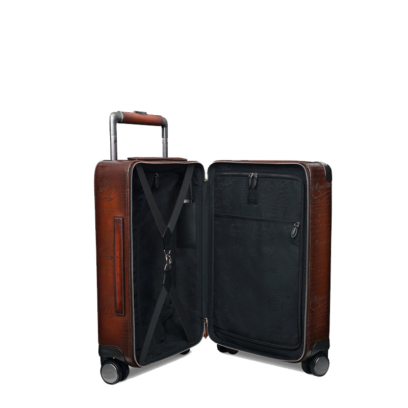 Eel Leather Black Trolley Case