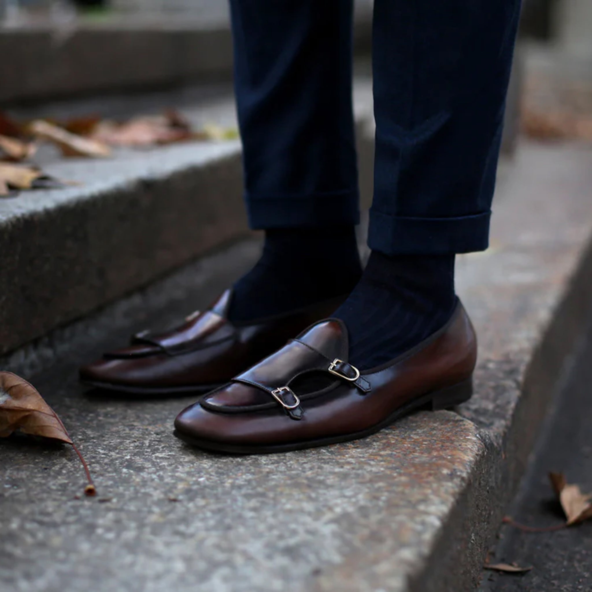 Congo Brown Double Monk Strap Shoes