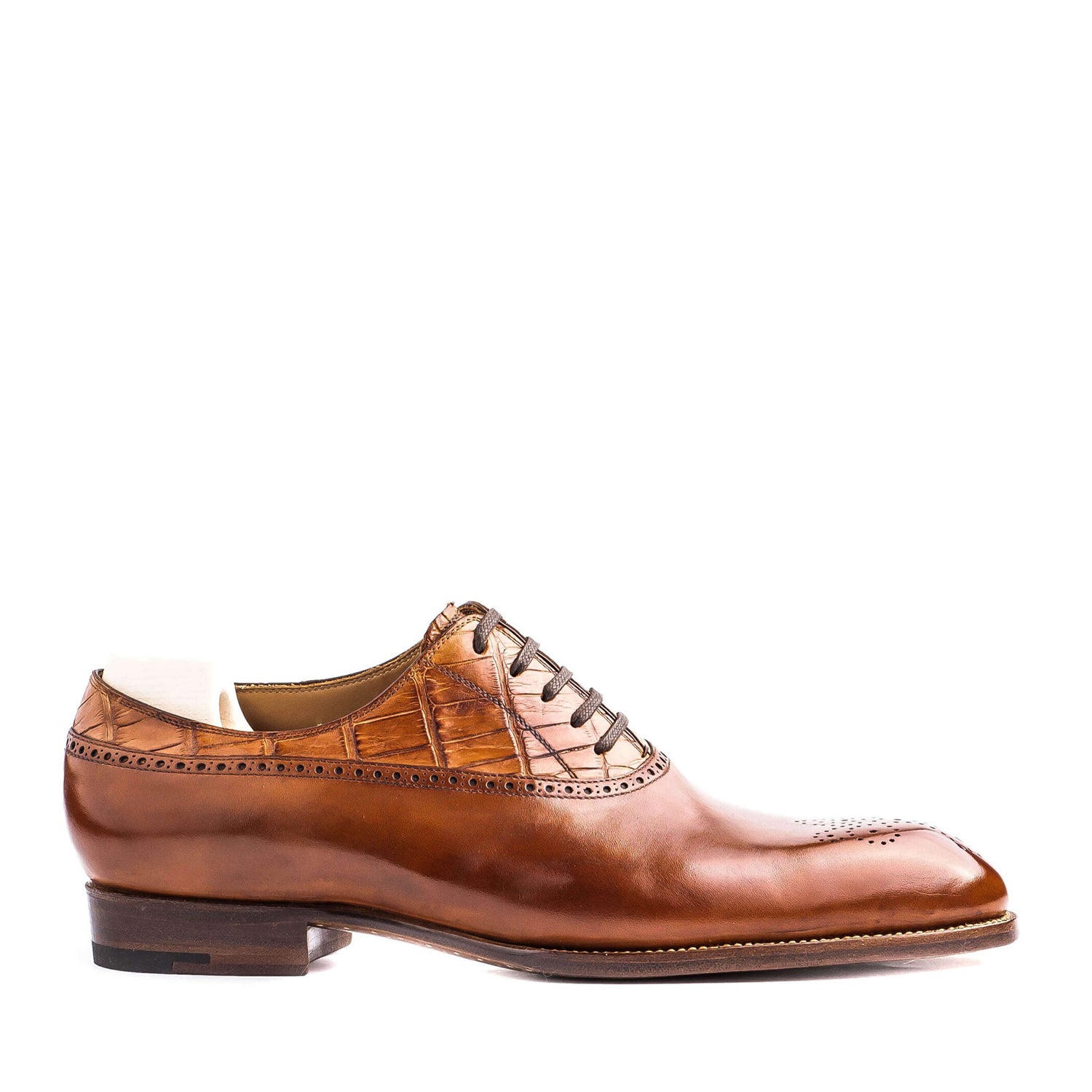 Croco Deep Cut Leather Formal Oxford Shoe