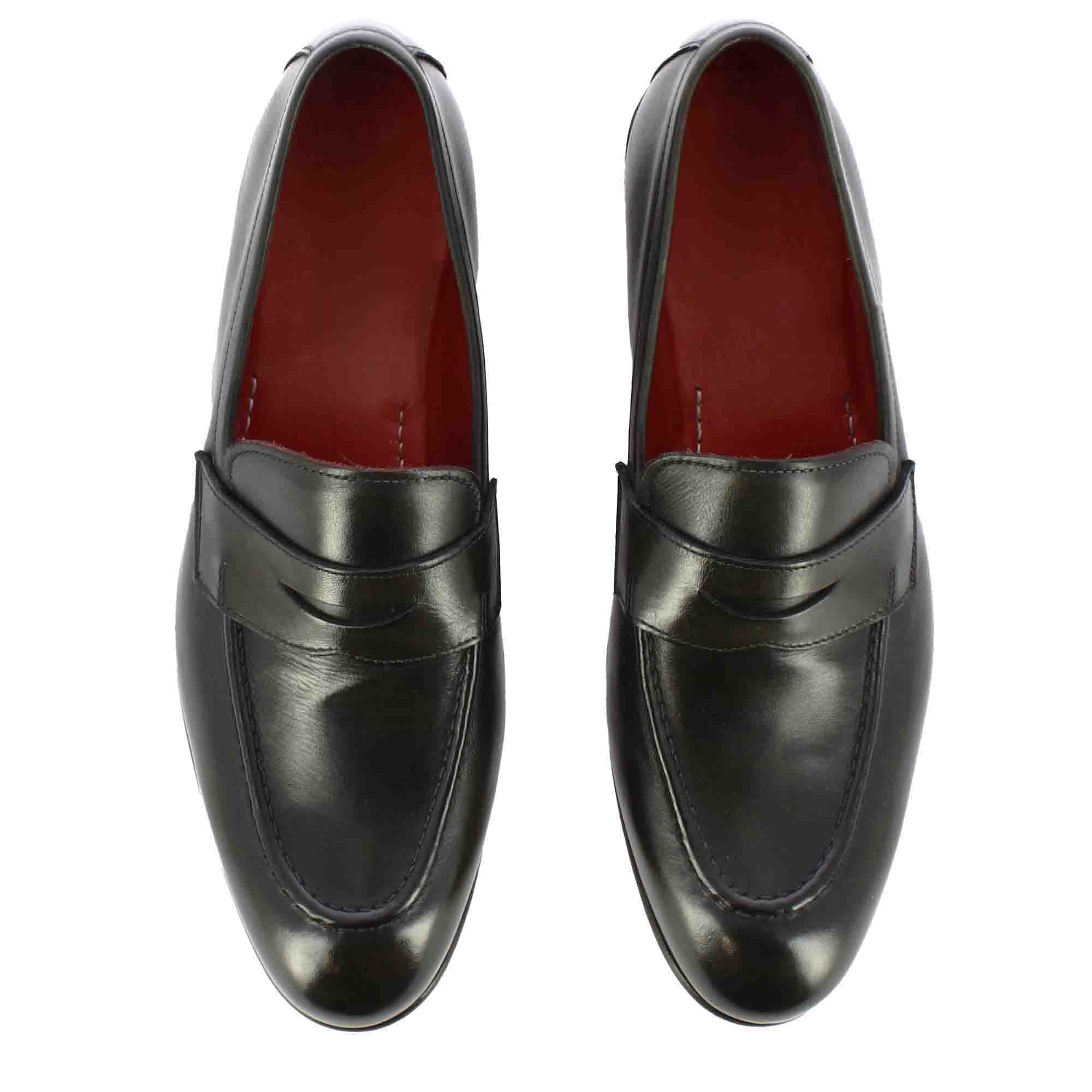 Dark Green Leather Moccasin